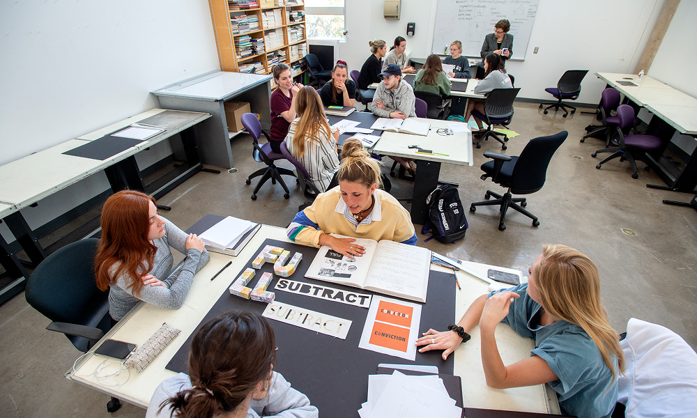 Students in a communication design class