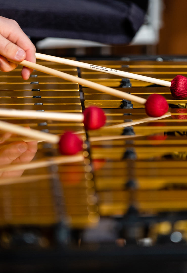Soft mallets on a xylophone