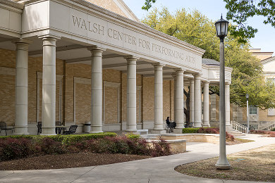 Front exterior of Walsh Center for Performing Arts