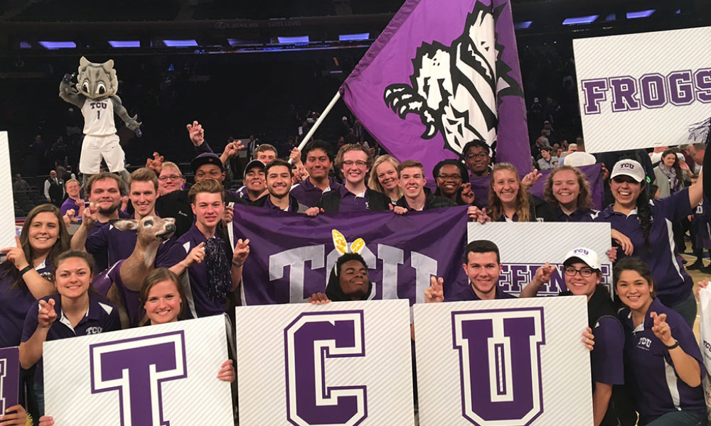 Band members at basketball game